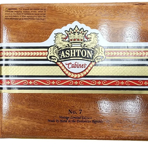 Ashton Cabinet No. 7 Wooden Cigar Box Vintage Limited Edition Dominican Republic - Picture 1 of 8